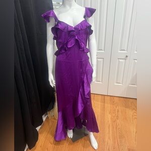 Express Vibrant Purple Asymmetrical Dress